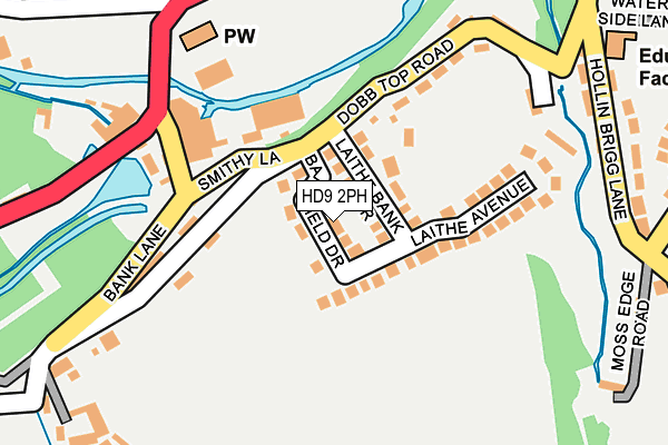 HD9 2PH map - OS OpenMap – Local (Ordnance Survey)