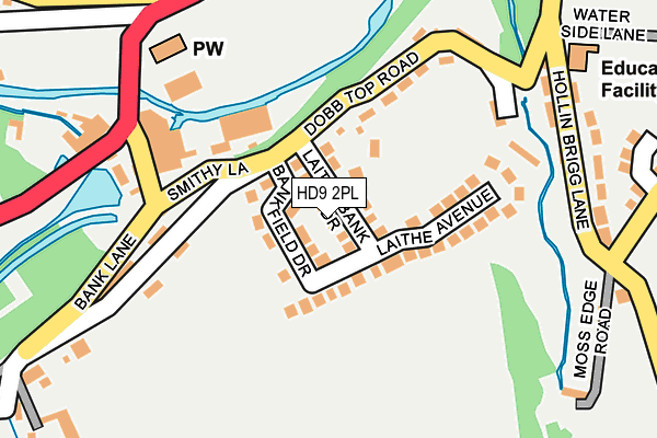 HD9 2PL map - OS OpenMap – Local (Ordnance Survey)