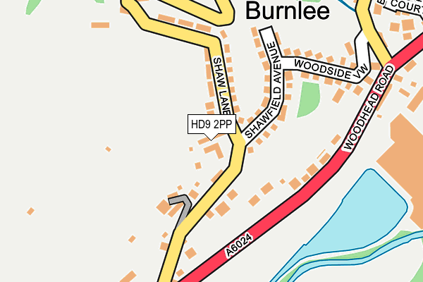 HD9 2PP map - OS OpenMap – Local (Ordnance Survey)