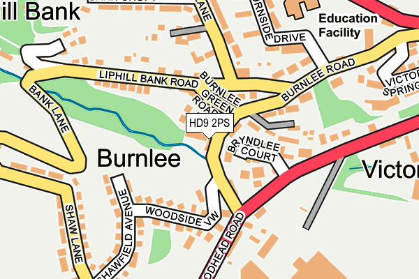 HD9 2PS map - OS OpenMap – Local (Ordnance Survey)