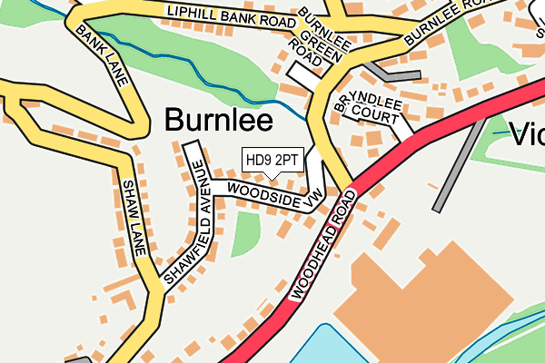 HD9 2PT map - OS OpenMap – Local (Ordnance Survey)