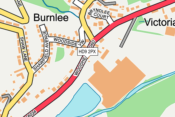 HD9 2PX map - OS OpenMap – Local (Ordnance Survey)