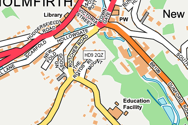 HD9 2QZ map - OS OpenMap – Local (Ordnance Survey)