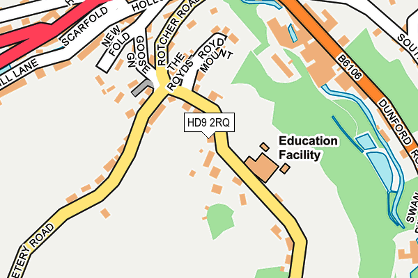 HD9 2RQ map - OS OpenMap – Local (Ordnance Survey)