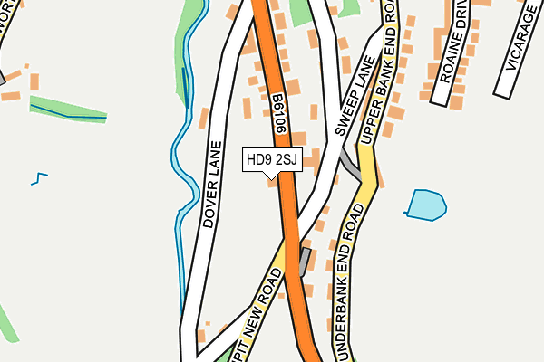 HD9 2SJ map - OS OpenMap – Local (Ordnance Survey)