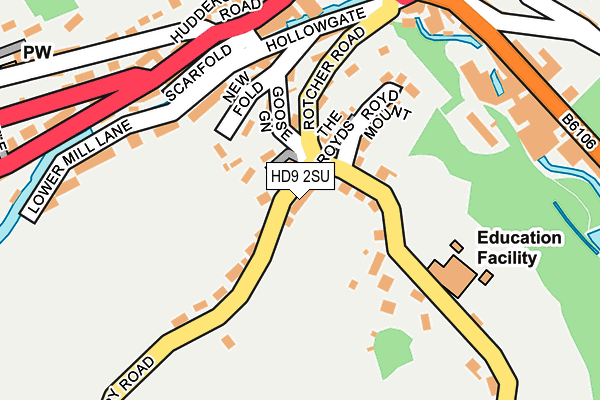 HD9 2SU map - OS OpenMap – Local (Ordnance Survey)