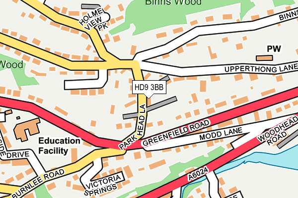 HD9 3BB map - OS OpenMap – Local (Ordnance Survey)