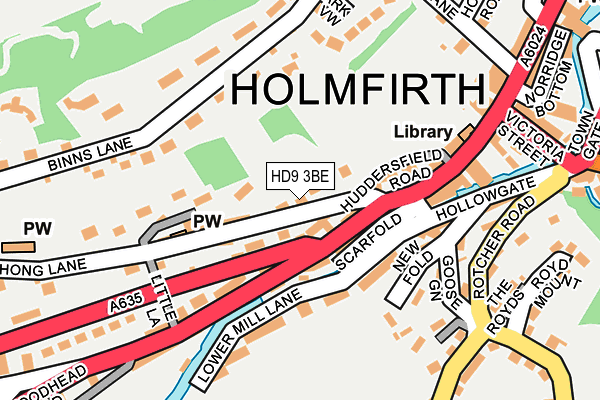 HD9 3BE map - OS OpenMap – Local (Ordnance Survey)