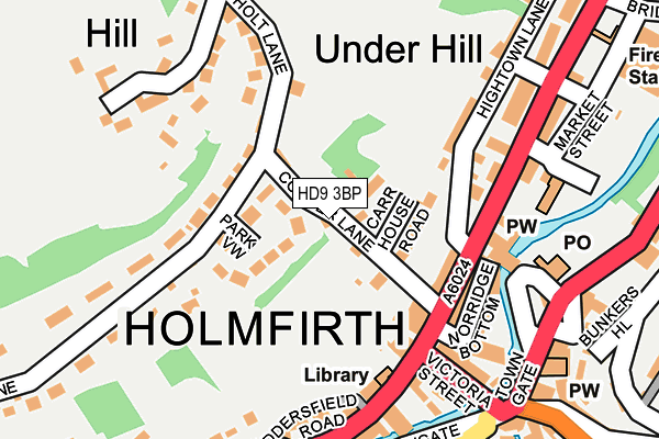 HD9 3BP map - OS OpenMap – Local (Ordnance Survey)