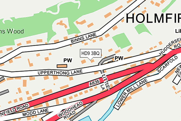 HD9 3BQ map - OS OpenMap – Local (Ordnance Survey)