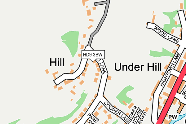 HD9 3BW map - OS OpenMap – Local (Ordnance Survey)