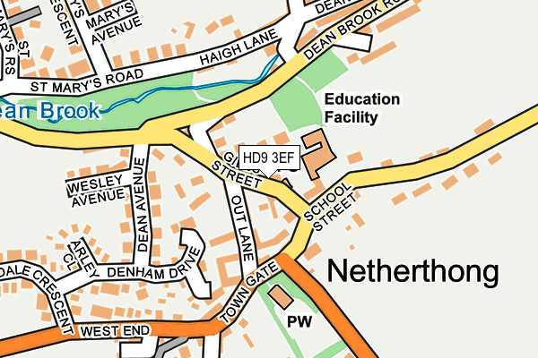 HD9 3EF map - OS OpenMap – Local (Ordnance Survey)
