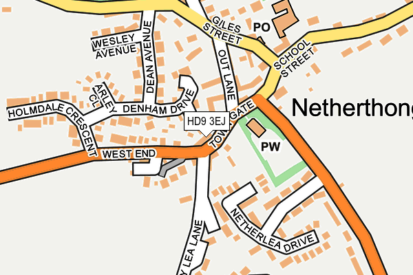 HD9 3EJ map - OS OpenMap – Local (Ordnance Survey)