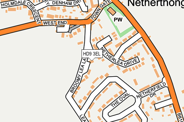 HD9 3EL map - OS OpenMap – Local (Ordnance Survey)