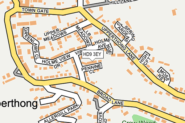 HD9 3EY map - OS OpenMap – Local (Ordnance Survey)