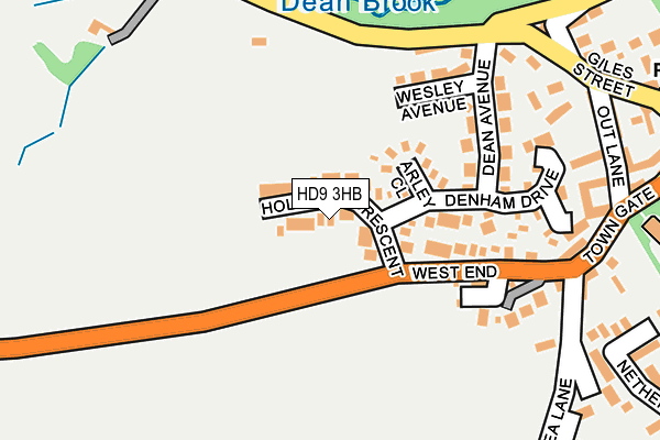 HD9 3HB map - OS OpenMap – Local (Ordnance Survey)