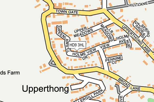 HD9 3HL map - OS OpenMap – Local (Ordnance Survey)