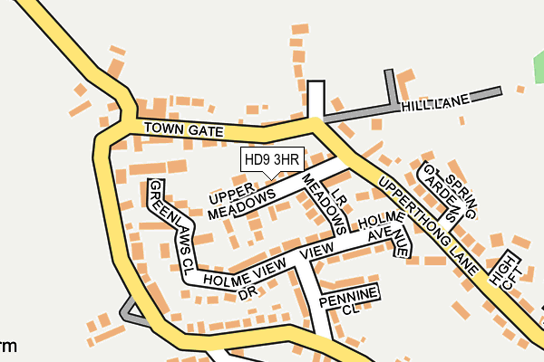 HD9 3HR map - OS OpenMap – Local (Ordnance Survey)