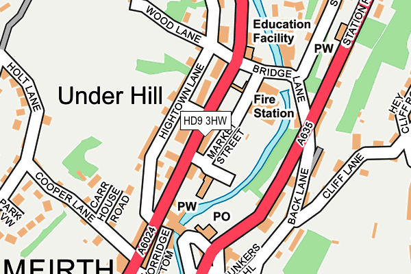 HD9 3HW map - OS OpenMap – Local (Ordnance Survey)