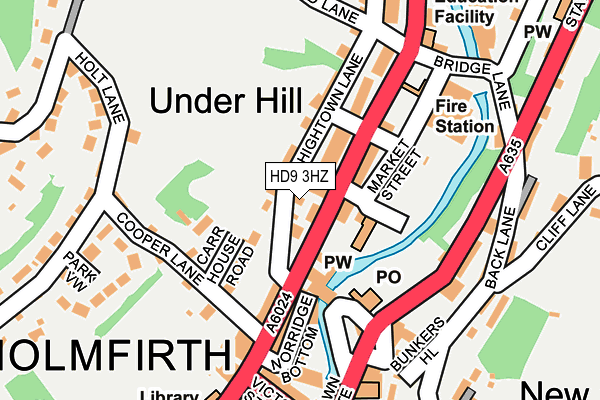 HD9 3HZ map - OS OpenMap – Local (Ordnance Survey)