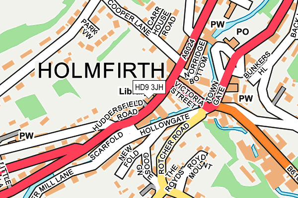HD9 3JH map - OS OpenMap – Local (Ordnance Survey)