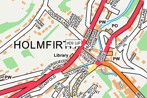HD9 3JP map - OS OpenMap – Local (Ordnance Survey)