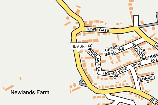 HD9 3RF map - OS OpenMap – Local (Ordnance Survey)