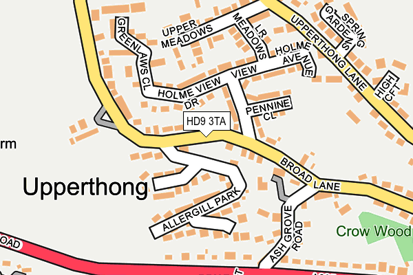 HD9 3TA map - OS OpenMap – Local (Ordnance Survey)