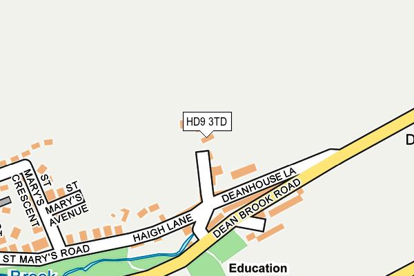 HD9 3TD map - OS OpenMap – Local (Ordnance Survey)