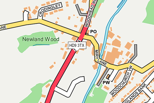 HD9 3TX map - OS OpenMap – Local (Ordnance Survey)