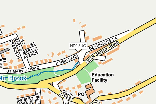 HD9 3UG map - OS OpenMap – Local (Ordnance Survey)