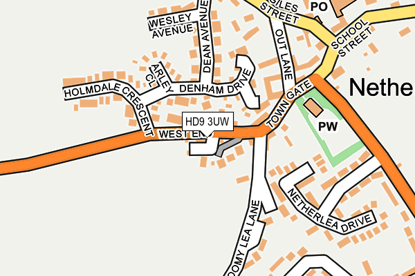 HD9 3UW map - OS OpenMap – Local (Ordnance Survey)