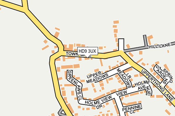 HD9 3UX map - OS OpenMap – Local (Ordnance Survey)