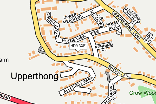 HD9 3XE map - OS OpenMap – Local (Ordnance Survey)