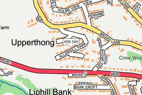 HD9 3XH map - OS OpenMap – Local (Ordnance Survey)