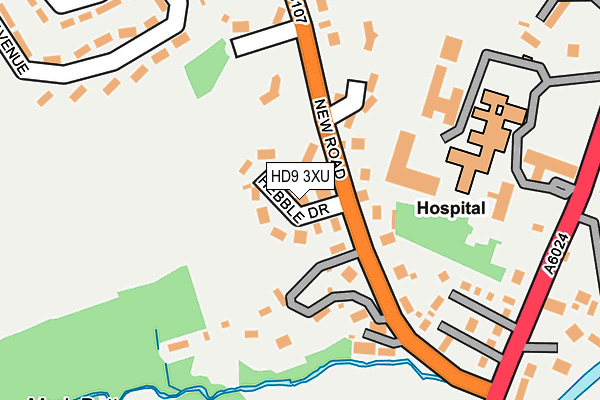 HD9 3XU map - OS OpenMap – Local (Ordnance Survey)