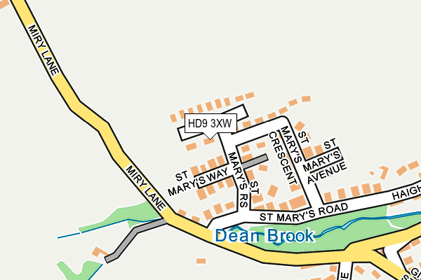HD9 3XW map - OS OpenMap – Local (Ordnance Survey)