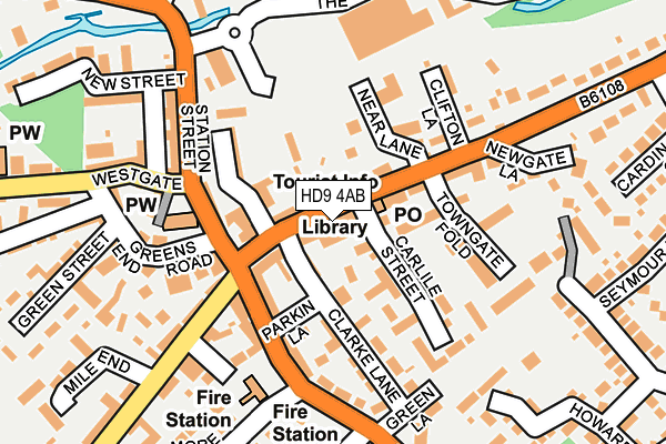 HD9 4AB map - OS OpenMap – Local (Ordnance Survey)