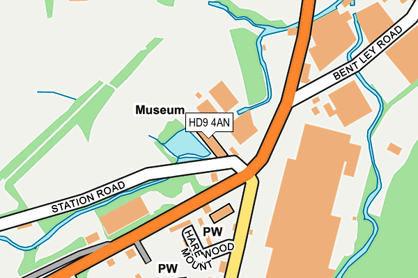 HD9 4AN map - OS OpenMap – Local (Ordnance Survey)