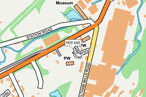 HD9 4AS map - OS OpenMap – Local (Ordnance Survey)