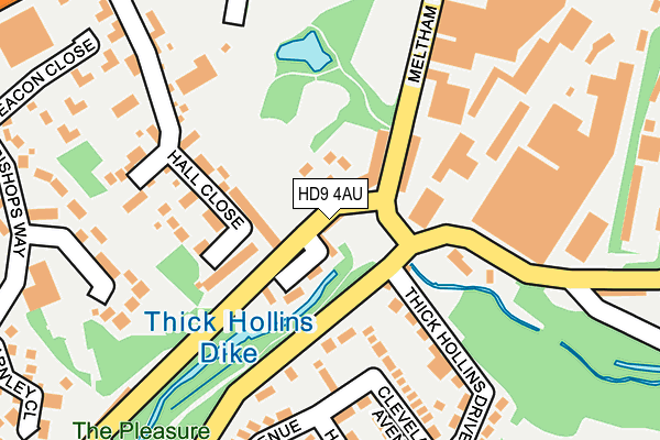 HD9 4AU map - OS OpenMap – Local (Ordnance Survey)