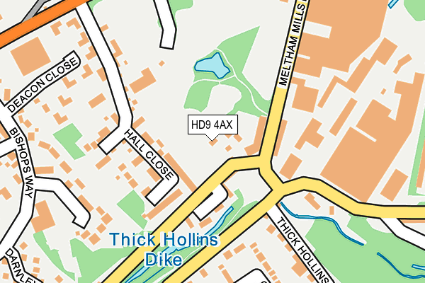 HD9 4AX map - OS OpenMap – Local (Ordnance Survey)