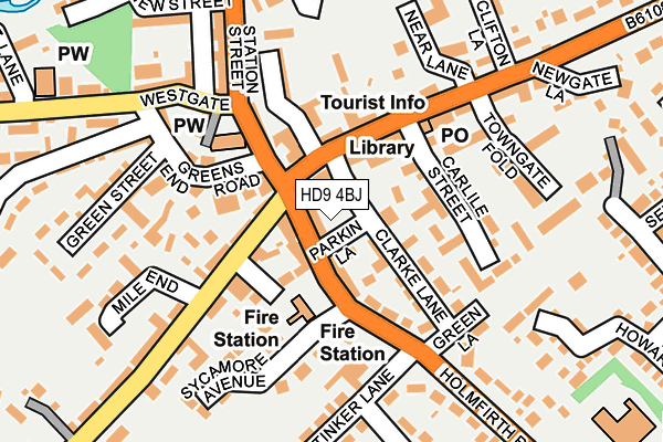 HD9 4BJ map - OS OpenMap – Local (Ordnance Survey)
