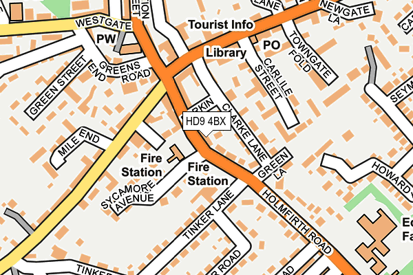 HD9 4BX map - OS OpenMap – Local (Ordnance Survey)