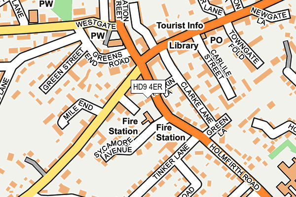 HD9 4ER map - OS OpenMap – Local (Ordnance Survey)