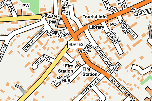 HD9 4ES map - OS OpenMap – Local (Ordnance Survey)