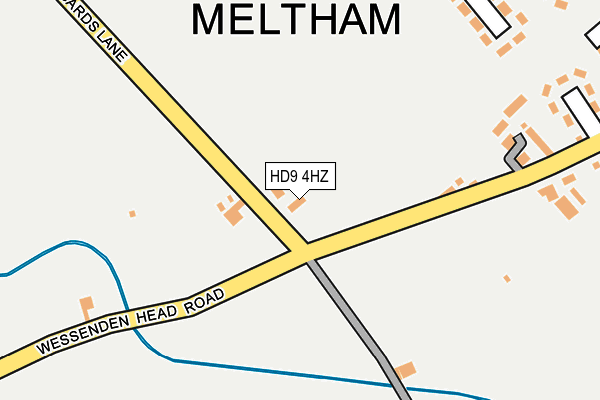 HD9 4HZ map - OS OpenMap – Local (Ordnance Survey)