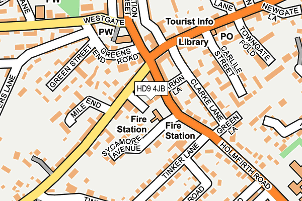 HD9 4JB map - OS OpenMap – Local (Ordnance Survey)