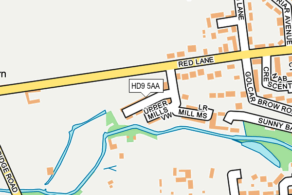 HD9 5AA map - OS OpenMap – Local (Ordnance Survey)