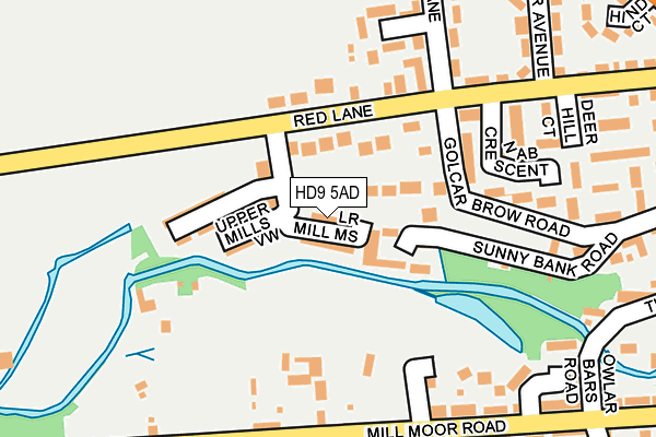 HD9 5AD map - OS OpenMap – Local (Ordnance Survey)